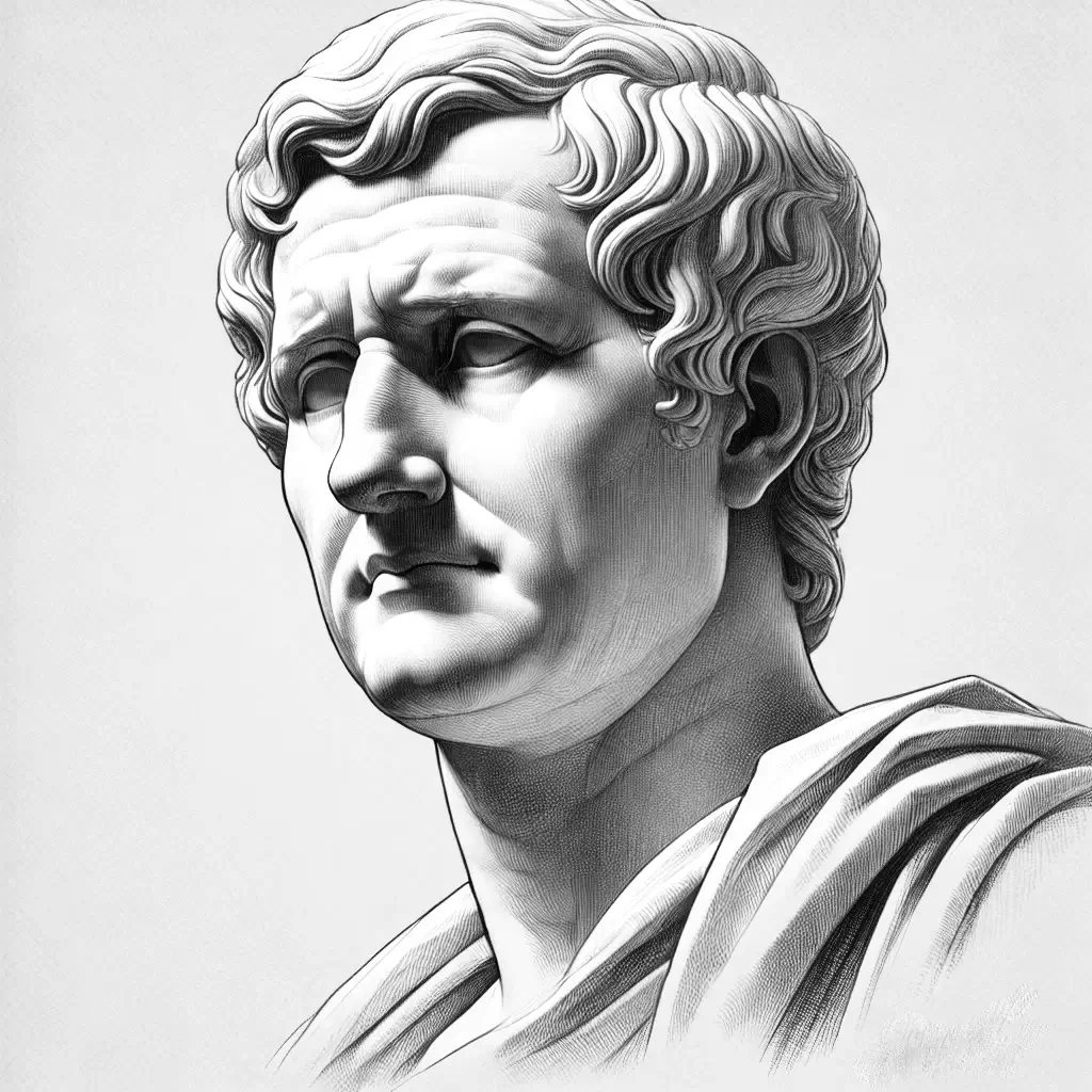 Immagine, busto marmoreo, evocativa di un persona erudita